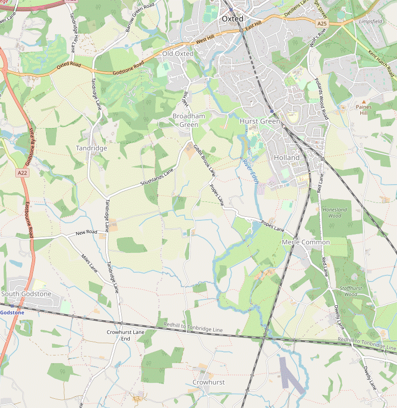 Walk Map: Godstone to Oxted