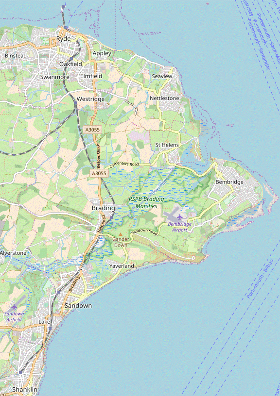 Walk Map: Sandown, Lake or Shanklin to Ryde