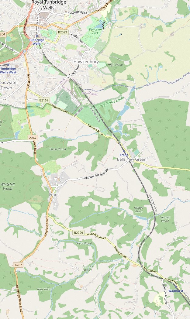 Walk Map: Wadhurst to Tunbridge Wells