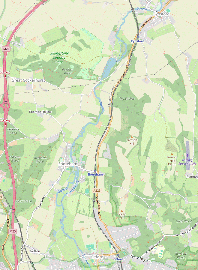 Walk Map: Eynsford Circular, via Otford