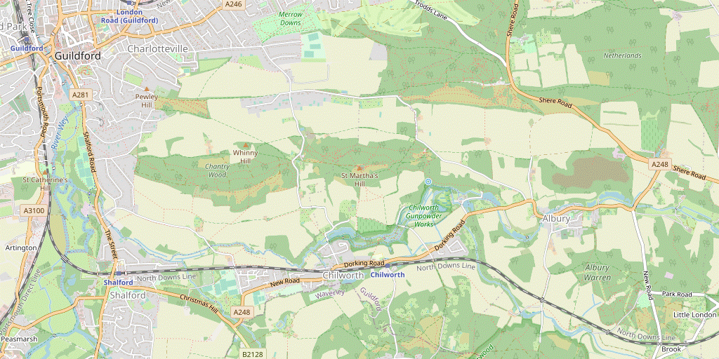Walk Map: Guildford Circular via Albury Park