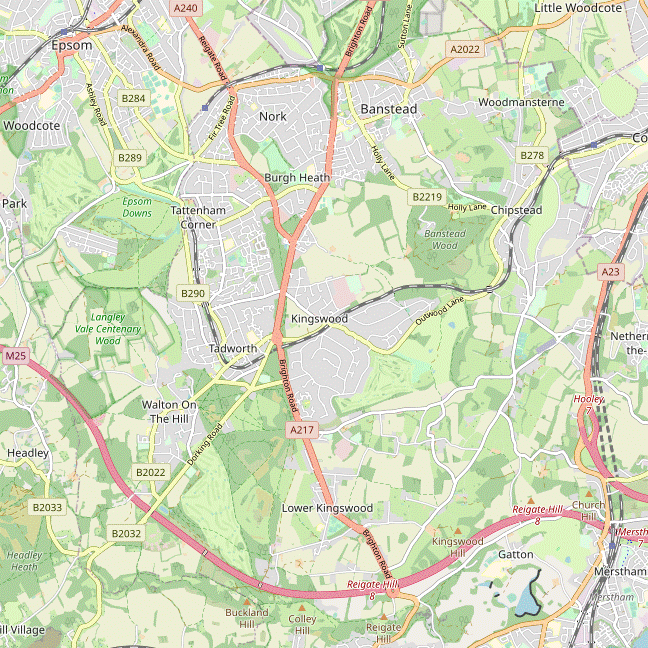 Walk Map: Merstham to Tattenham Corner