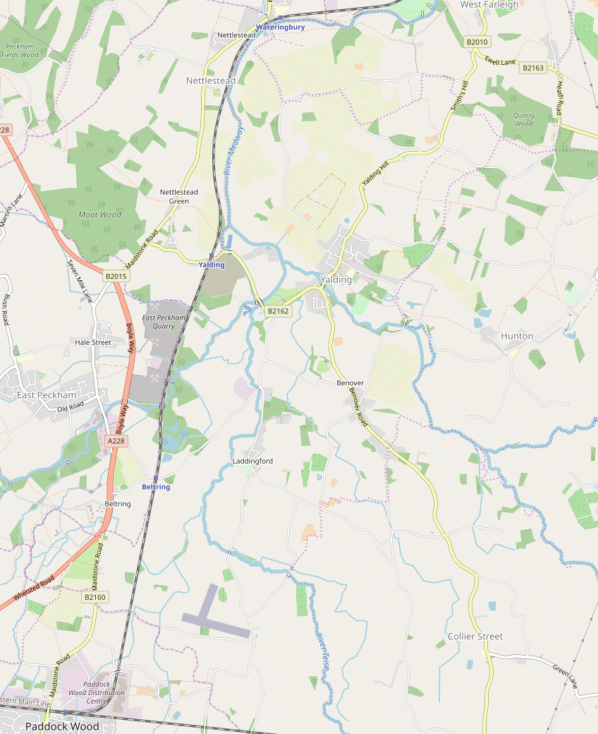 Walk Map: Paddock Wood to Yalding