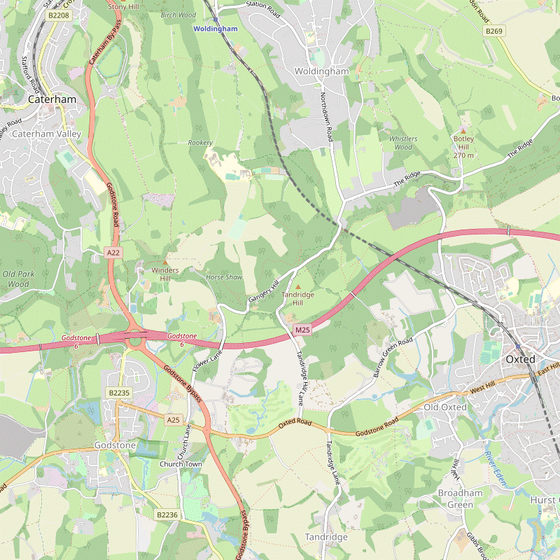 Walk Map: Woldingham to Oxted